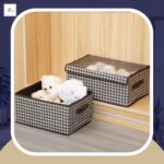 printed clothes organizer with transparent cover – space saving storage box