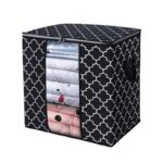 foldable black quilt storage bag – bedding & clothes organizer