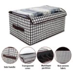 printed clothes organizer with transparent cover – space saving storage box