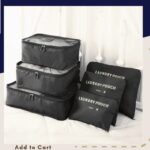 6 piece travel storage bag set – luggage & wardrobe organizer
