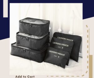 6-Piece Travel Storage Bag Set – Luggage & Wardrobe Organizer