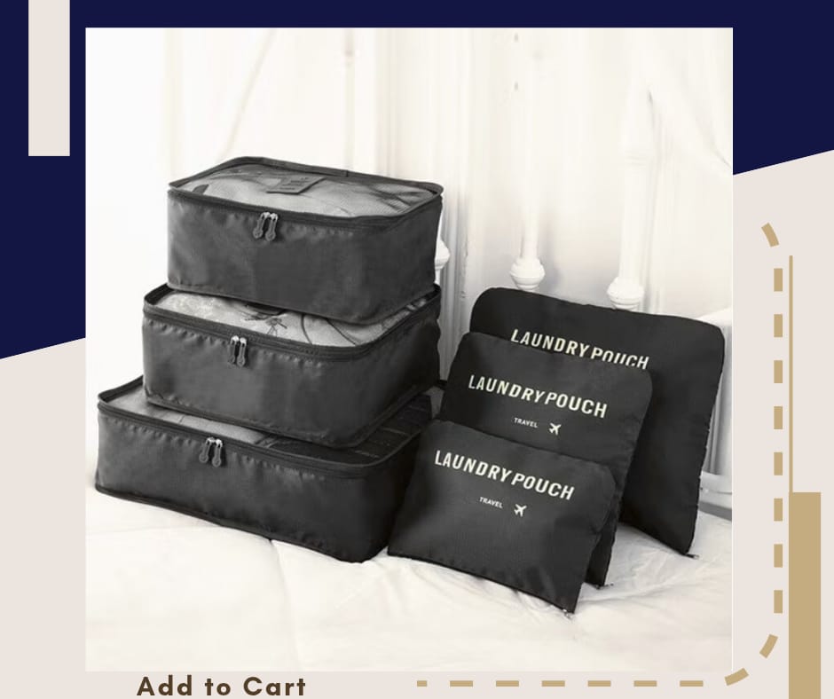 6 piece travel storage bag set โ luggage & wardrobe organizer