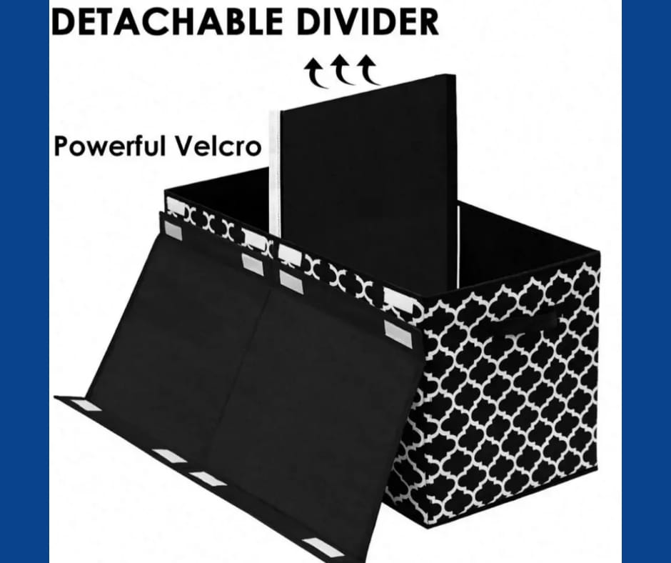 kids toy storage bin – flip top, foldable organizer (printed)