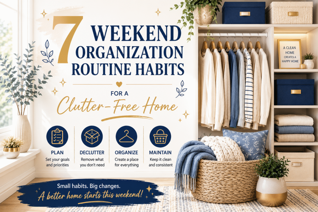 Weekend organization routine for a clutter-free home with organizers